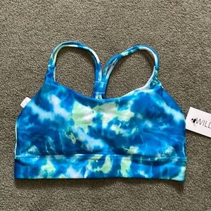 🌷🌷3 for $10 sale Wildfox Sweat Blue & Green Tie Dye Sports Bra Strappy Size L